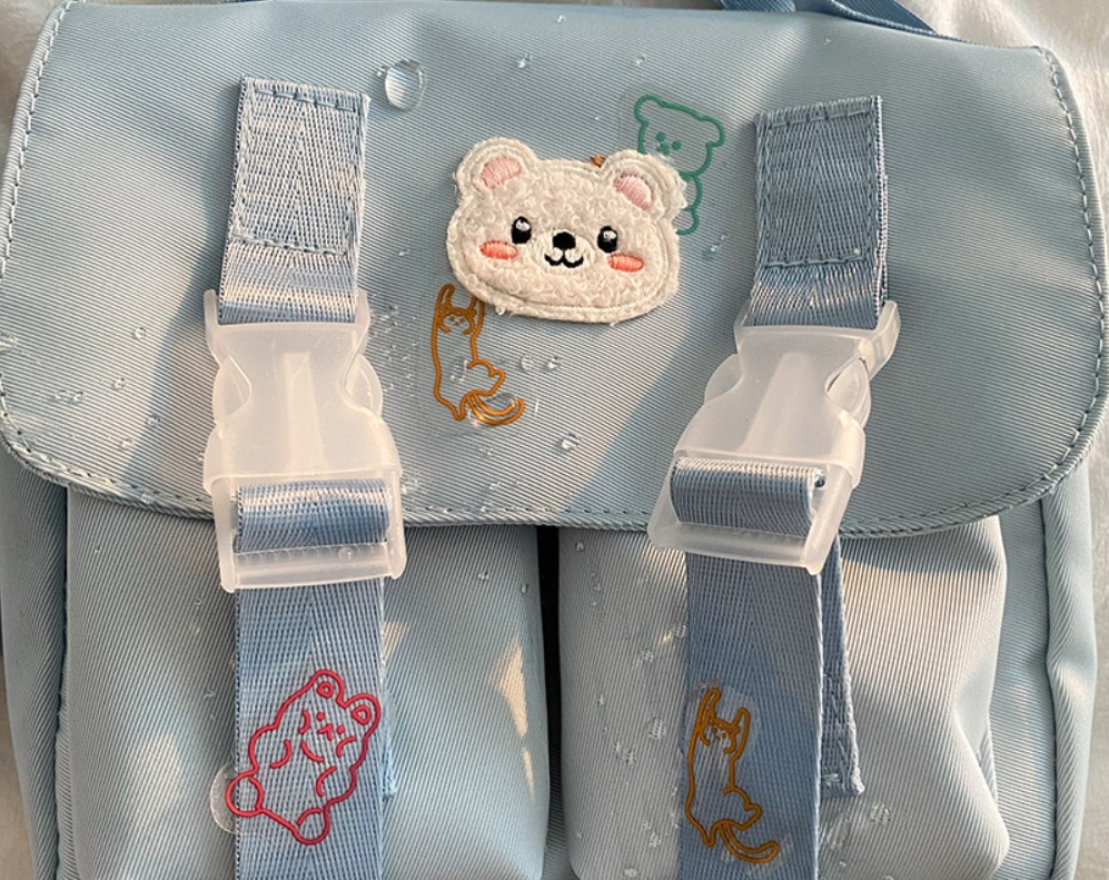 Beary Cute: Kawaii Embroidered Satchel Bag - Kawaii Bag - Kawaii Backpack - Kawaii Mini Backpack