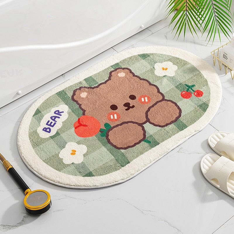 Sweet Steps: Strawberry-Themed Soft Bathroom Mat – Youeni