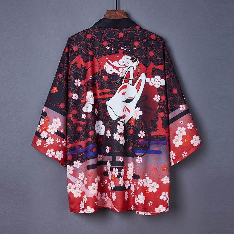 Japanese Collage Paint Black Men's Yukata Kimono Jacket – Kawaiies