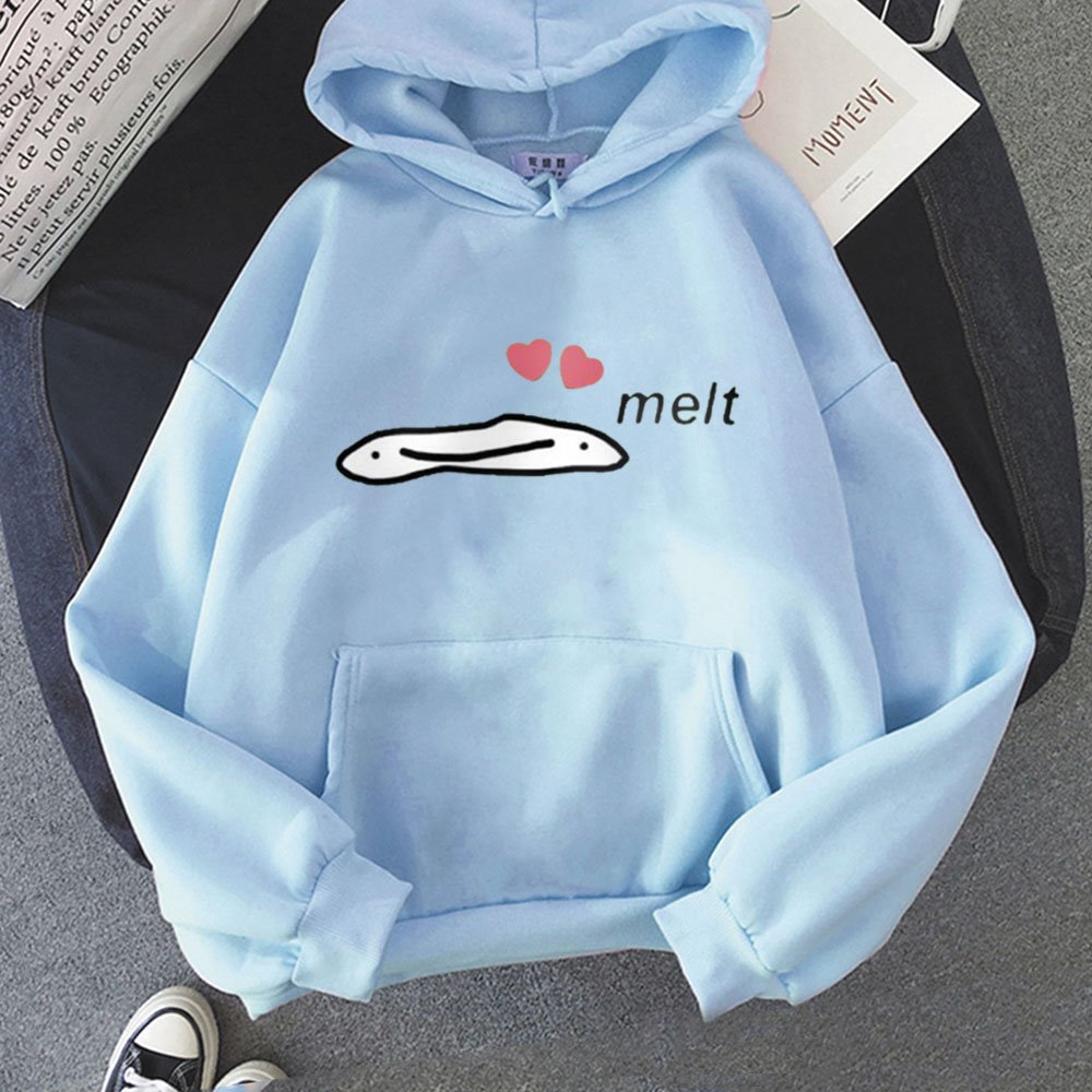 melt the lady ”M” short hoodie white-