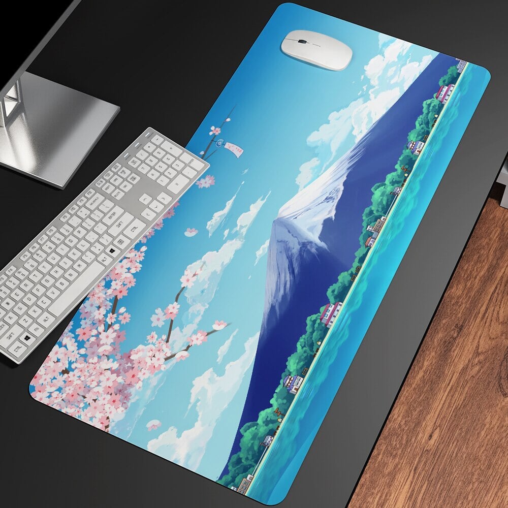 Japanese Kanagawa Great Wave Black White Large Mouse Pad – Kawaiies