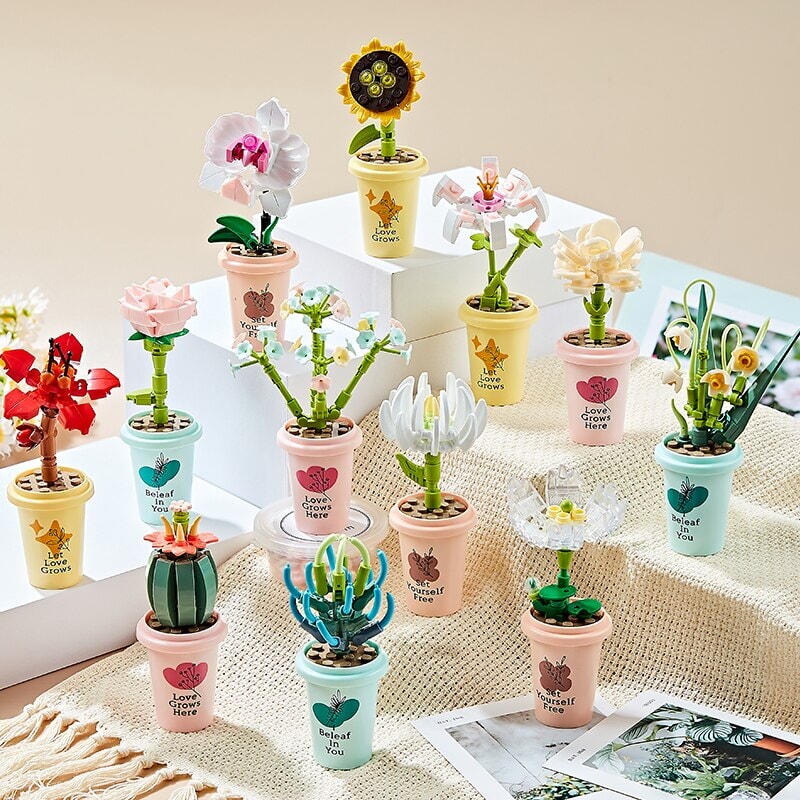 Flowers in a Pot Micro Building Blocks – Kawaiies