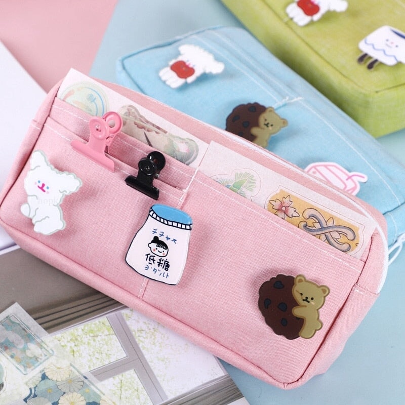 Kawaii Bunnies Clear Transparent Pencil Case