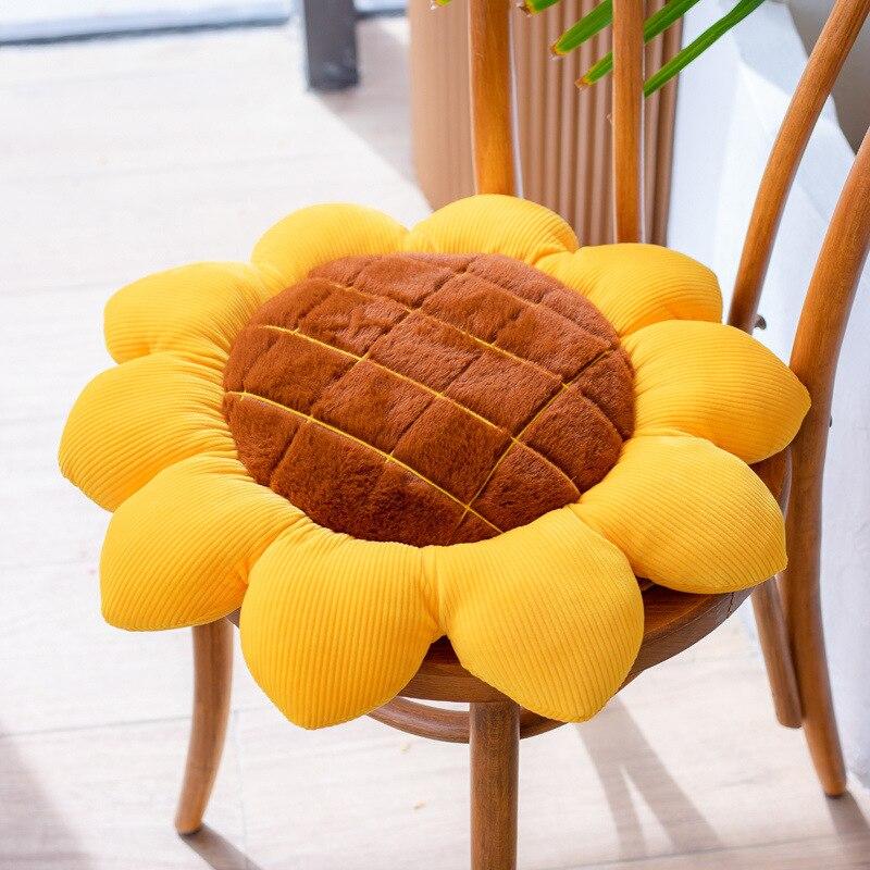 OUKEYI Flower Floor Pillow Sun Shape Cushion Cute Seating Pad Chair Cushion Oversized Throw Pillow,Cute Sun Pillow Plush Toy,for Home Decoration