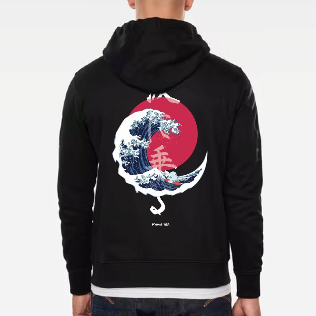 Tato Surfing The Great Wave Square Hoodie Kawaiies