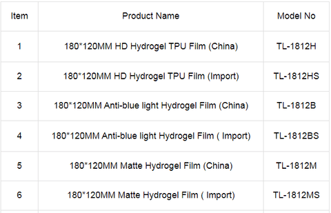 HD Hydraulic Film Phone Screen Protector Film For TL-168