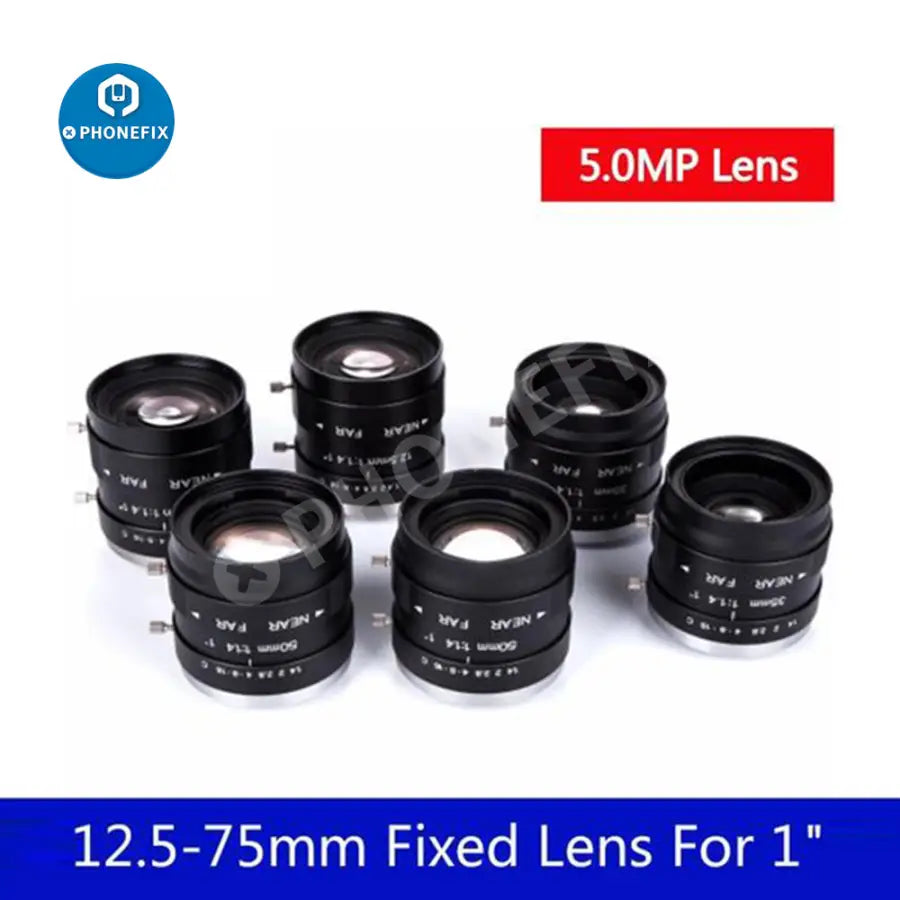 5.0MP Fixed Lens 12-75mm C-Mount Industrial Lens Machine Vision