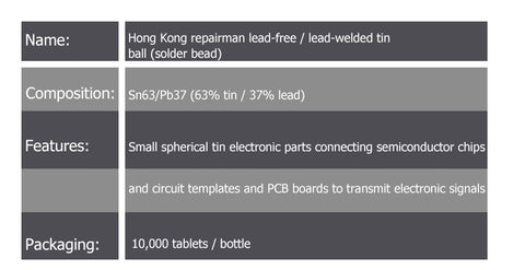 MECHANIC XZ10/XZW10 Lead Free Soldering Tin Balls For