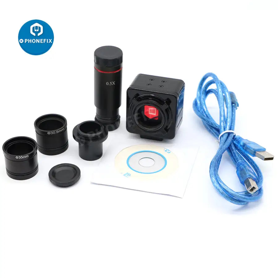 5MP USB Microscope Camera Eyepiece C-Mount Adapter 30/30.5mm Ring