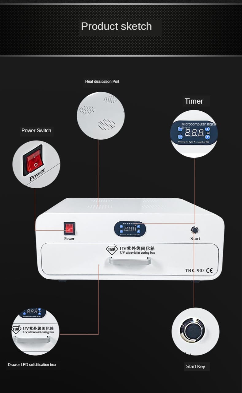 TBK-905 LCD Screen OCA Bonding UV Curing Box Machine For