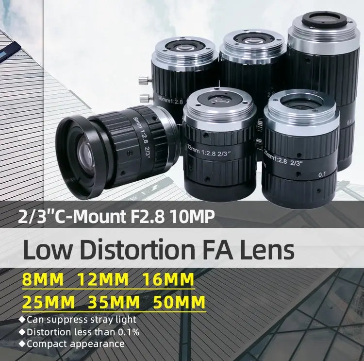 10MP CCTV LENS 8-50mm Fixed Focal FA Lens C-Mount Zoom Lens