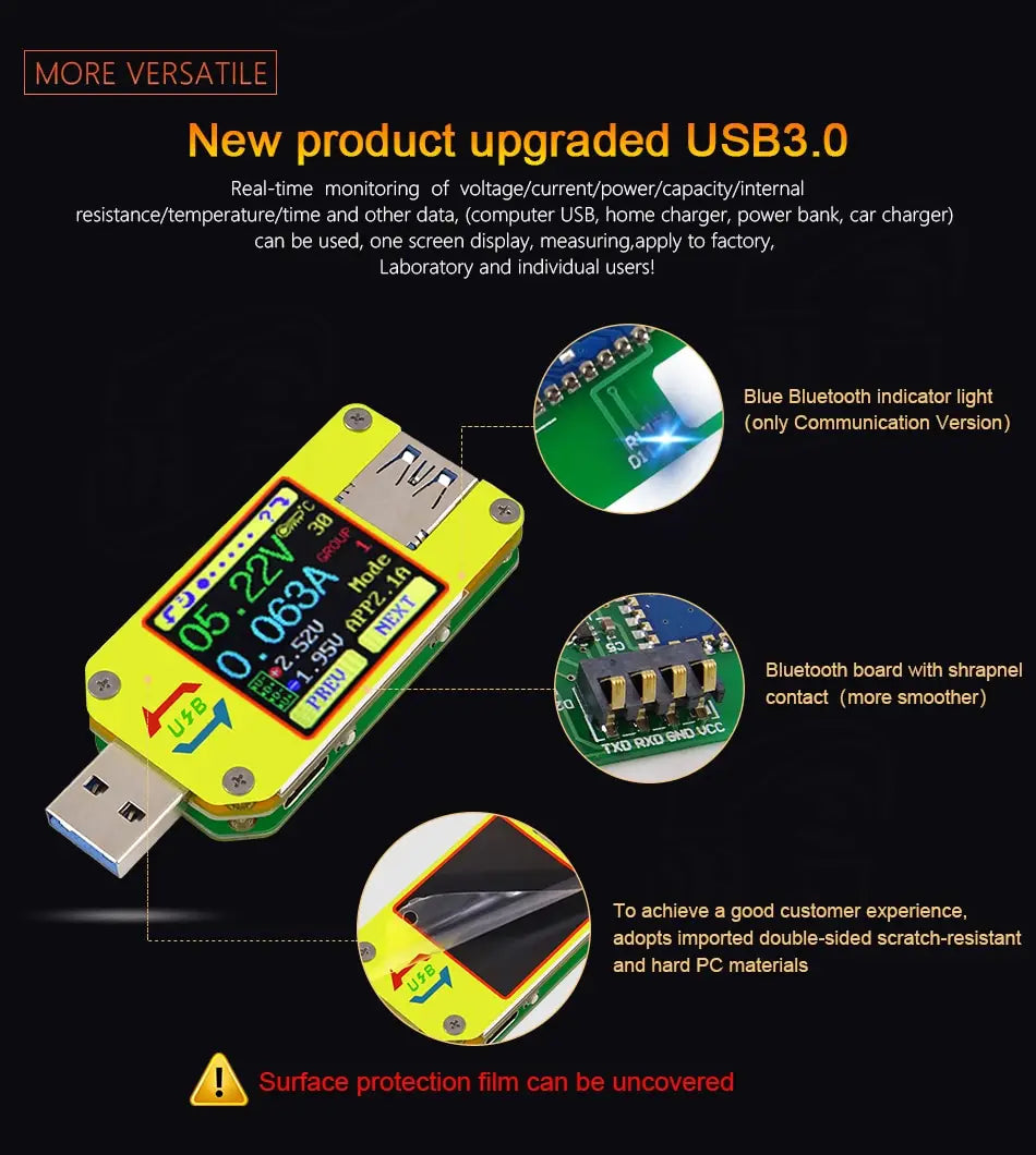 UM34C UM25C UM24C Color LCD Display USB Voltage Tester