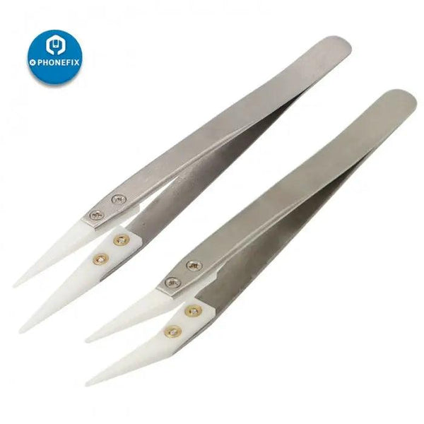 Anti-Static Ceramic Tweezers ESD Heat Resistant Insulated Pointed Tip  Pliers E