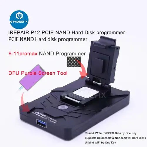 iRepair P12 PCIE NAND Hard Disk Programmer DFU Purple Screen Repair - Image 4