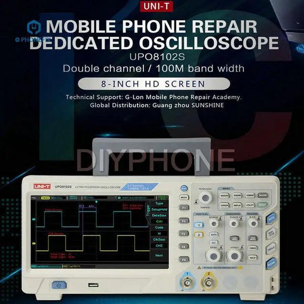UTD2102CEX+ UNI-T - Osciloscopio: digital, Ch: 2; 100MHz; 1Gsps; 64kpts;  2n÷50s/div