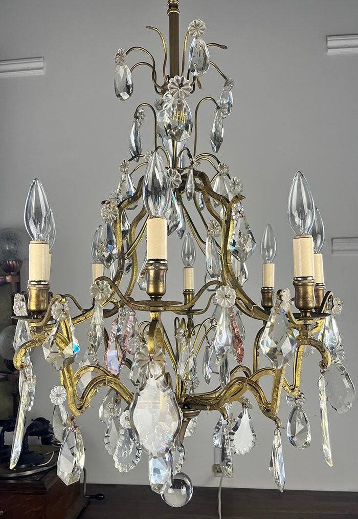 8lt Vintage Bronze Brass Pineapple Hanging Lamp Chandelier Robin
