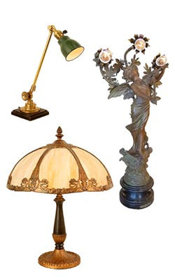 rewire and restore table lamps and figural lamps