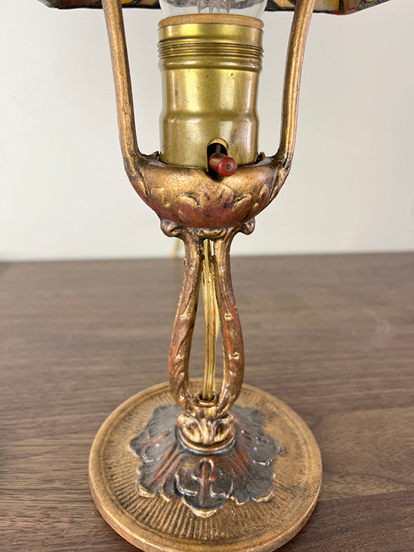 Vintage Polished Etched Solid Brass Candle Holder Table Lamp India For Sale  at 1stDibs