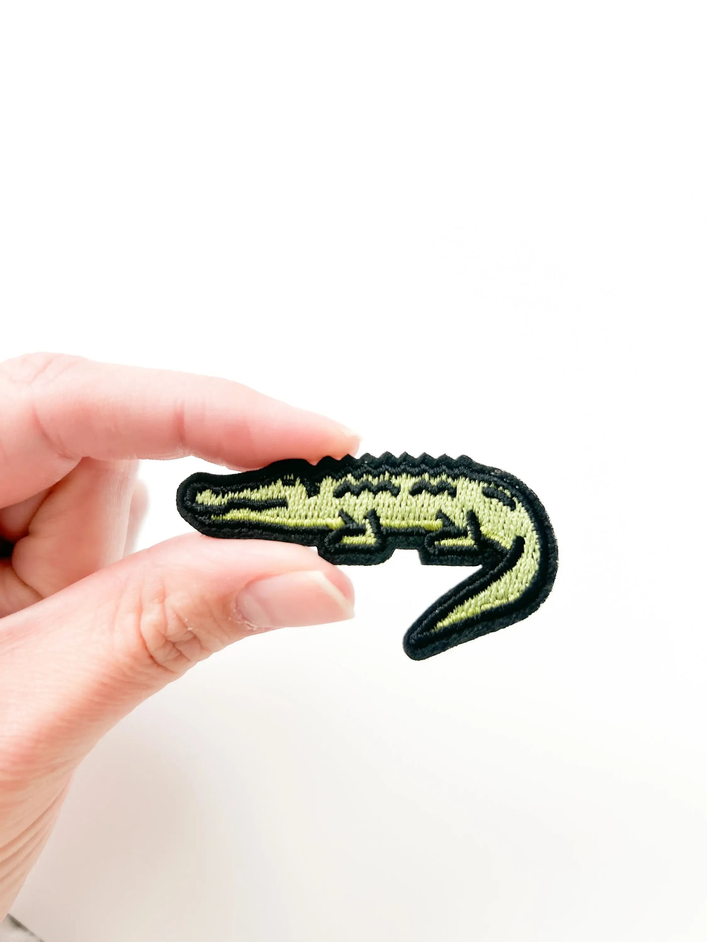 Alligator Embroidered Iron On Patch Green Crocodile