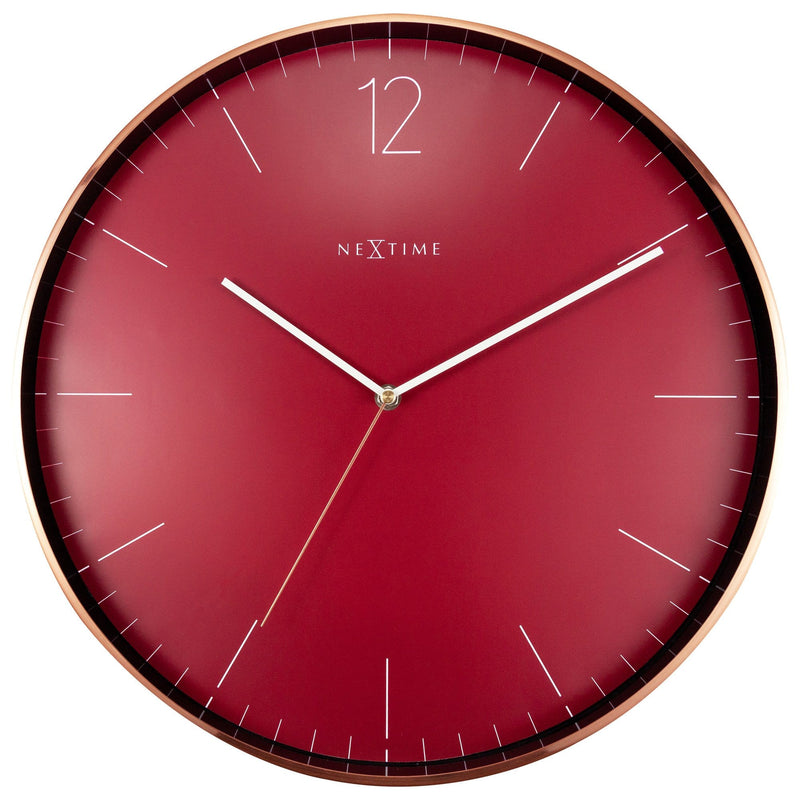 Christian opvolger tennis Large Wall Clock - Red - Silent - 40cm - Metal/Glass -Essential Copper XXL  - NeXtime