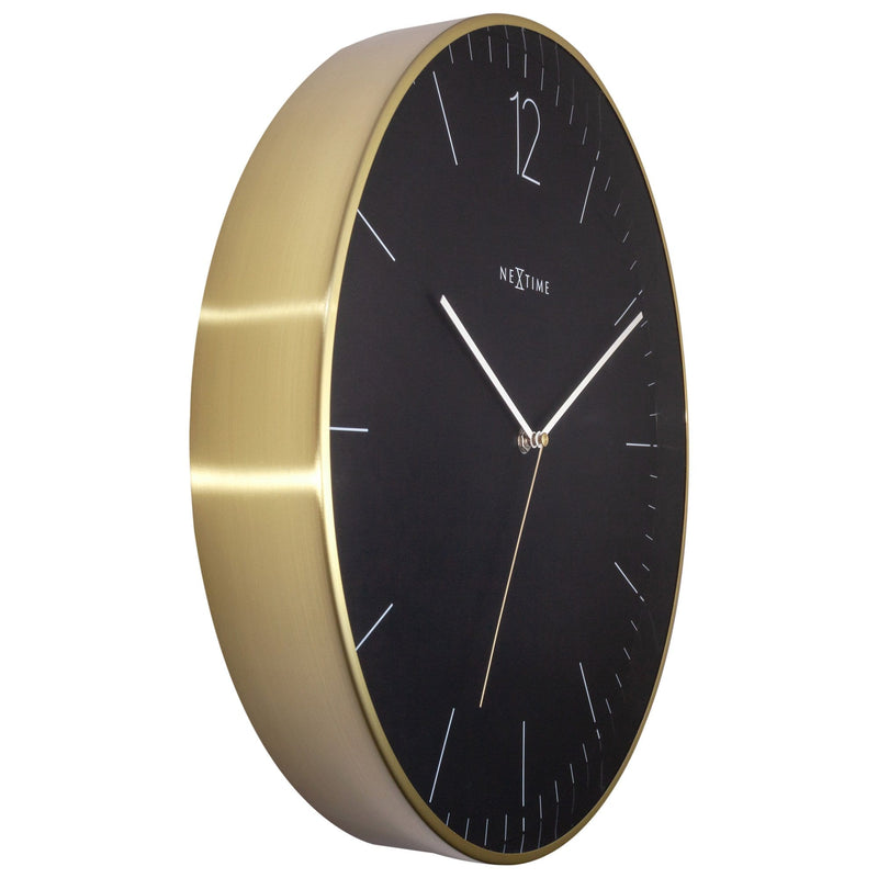 Graan Thermisch Doorzichtig Large Wall Clock - Black/Gold - Silent - 40cm - Metal/Glass -Essential Gold  XXL - NeXtime