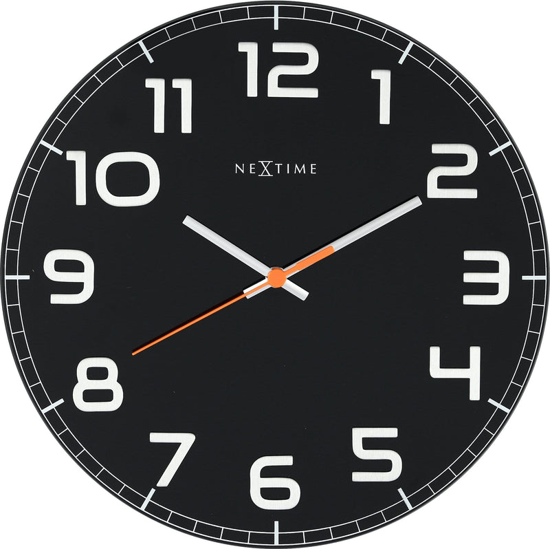NeXtime - Wall clock -30 x 3.5 - - Black - 'Classy Round'