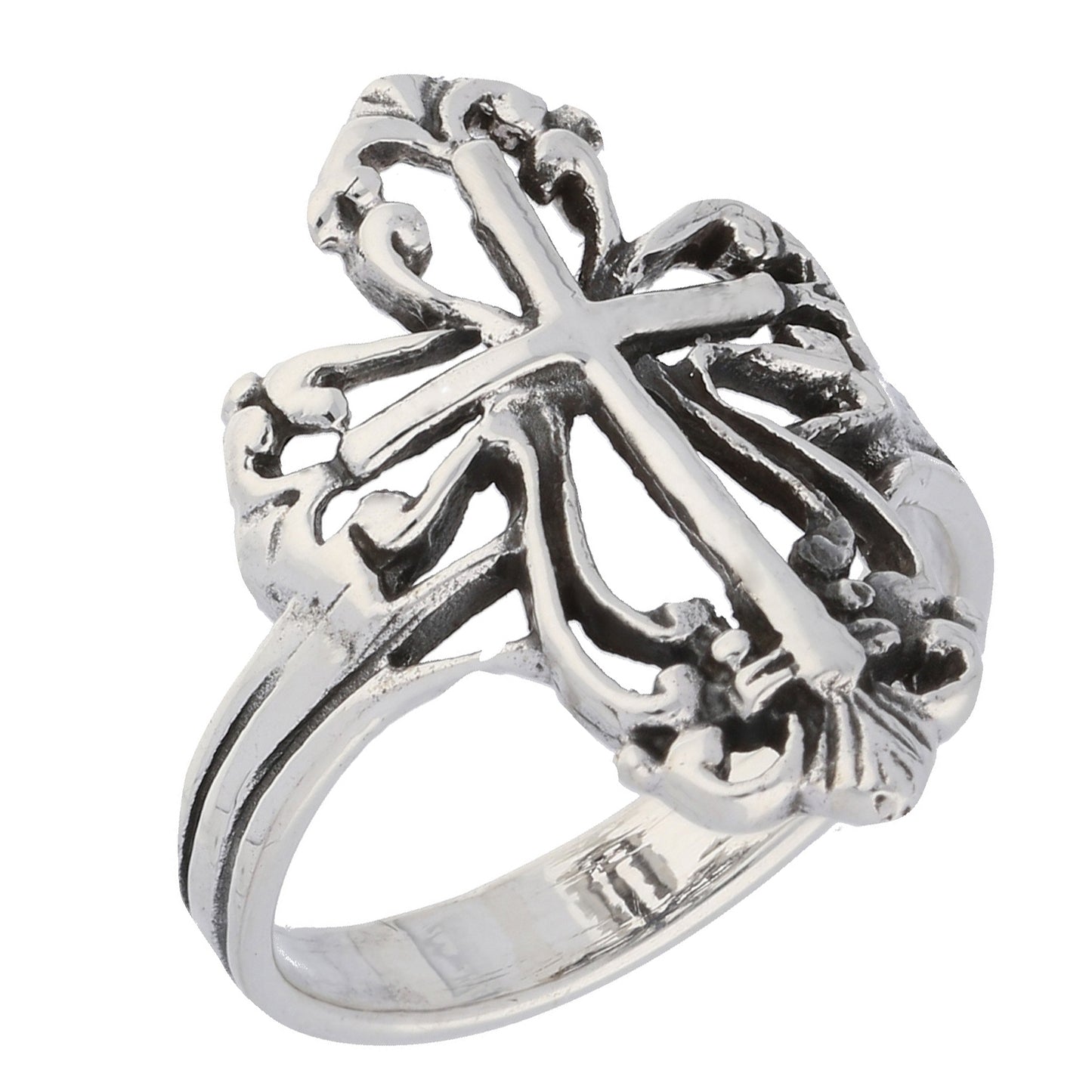 Sterling Silver Victorian Style Open Cross Ring – Silver Insanity