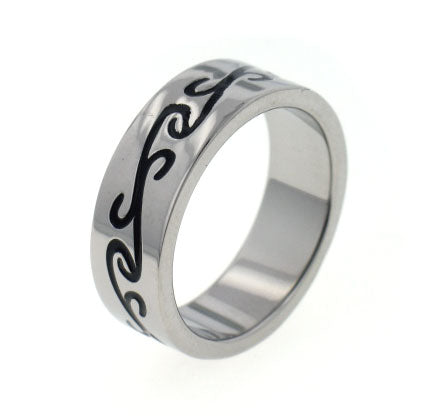 Titanium Black Celtic Scroll Wedding Band Ring – Silver Insanity