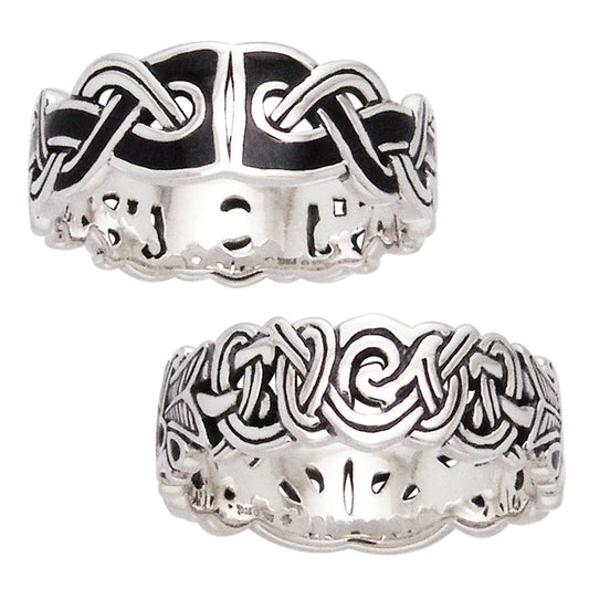 Borre Knot Viking Braided Wedding Band Ring in Sterling Silver with Ma –  Silver Insanity