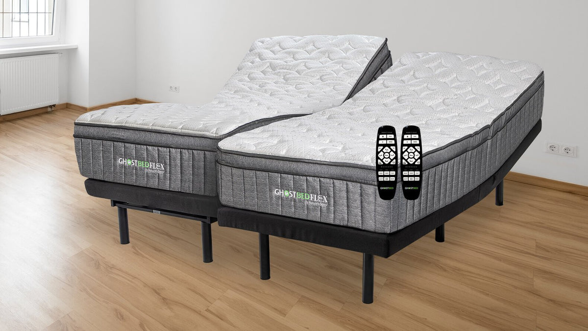 GhostBed Split King Mattress with Adjustable Power Base & GhostBed