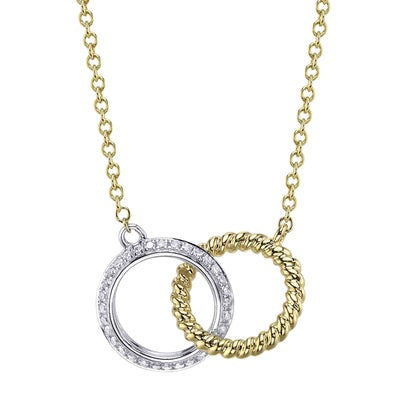 Shy Creation - Interlocking Circles Diamond Pendant