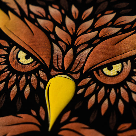 a puff print of an owl