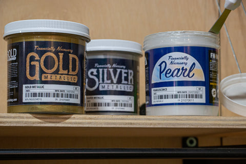 a quart of gold, silver, and pearl ink