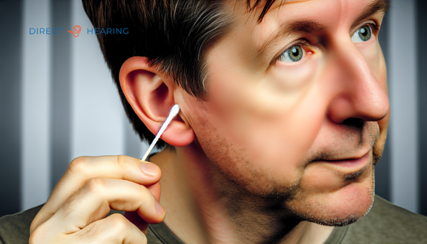 Photo of person using cotton swab for ear cleaning