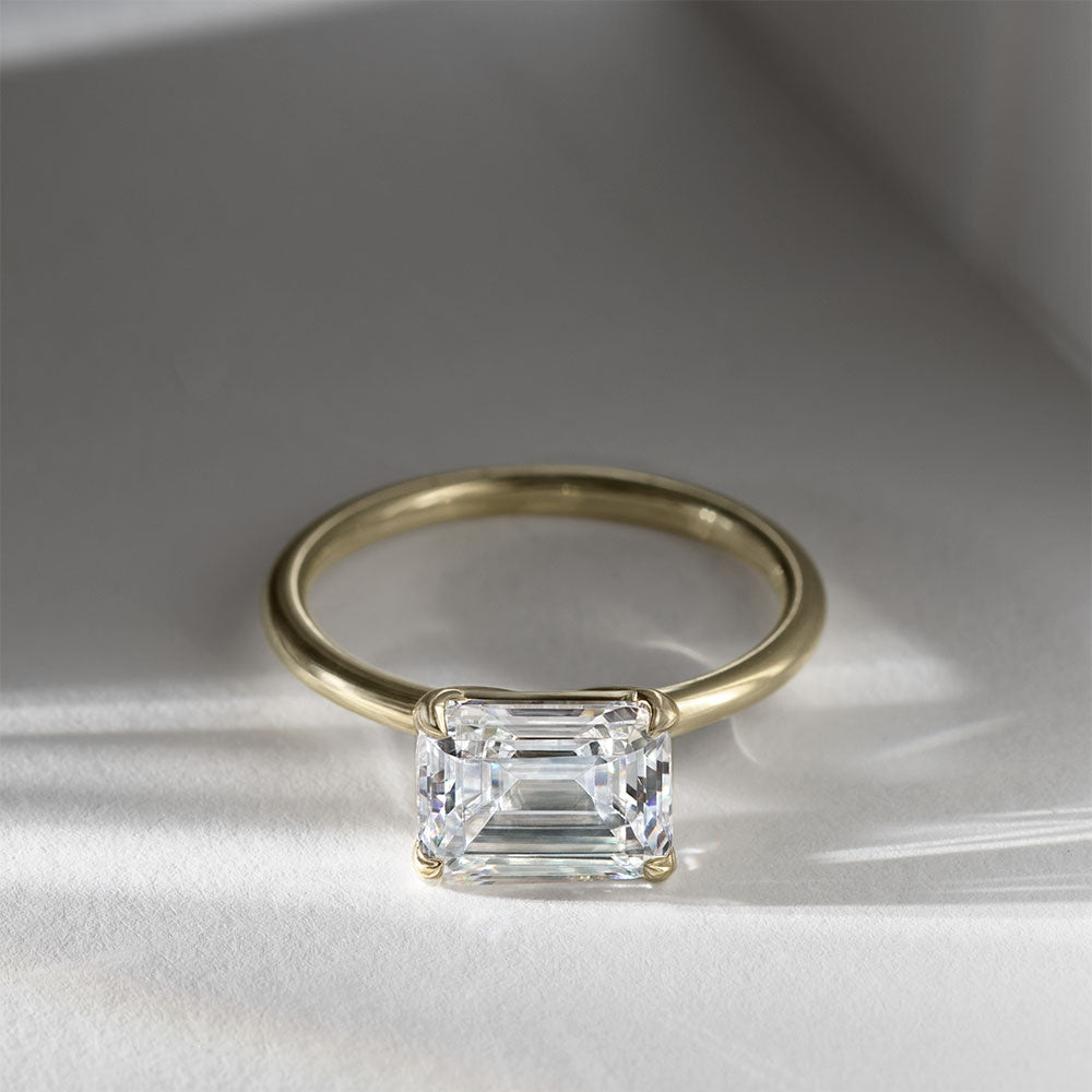 ILA Emerald Cut Solitaire Diamond Engagement Ring