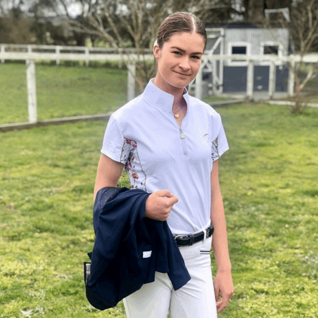 Ladies & Girls Fishing Shirt 'Petals & Ponies' with equestrian collar. –  Pure Dust