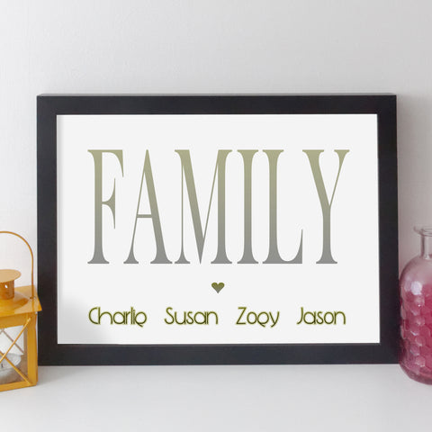 Custom family names print
