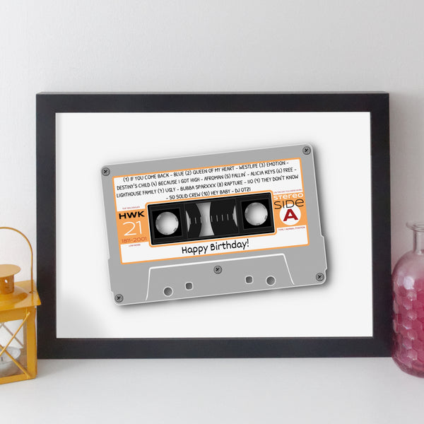 personalised 21st birthday print - music on the day you were born