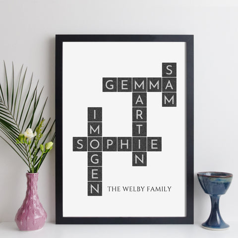 personalised family names crossword