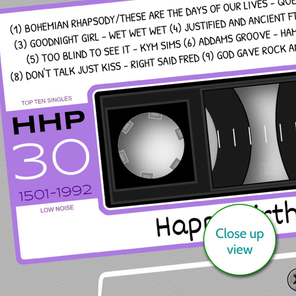 personalised top ten songs on the day you were born cassette print