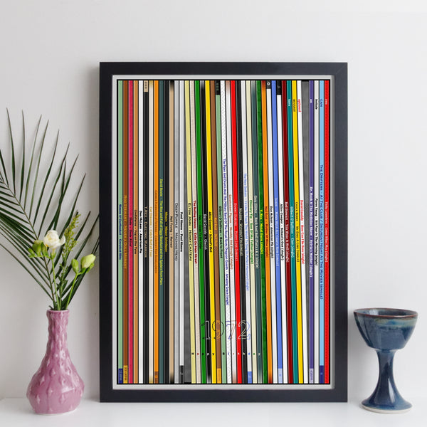 personalised 50th birthday record collection print