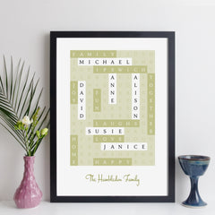 Personalised family wordsearch prints