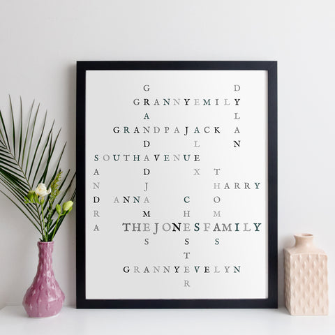 custom family crossword print