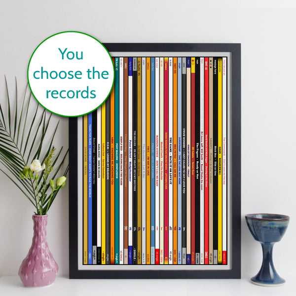 personalised record collection print - you choose the records!