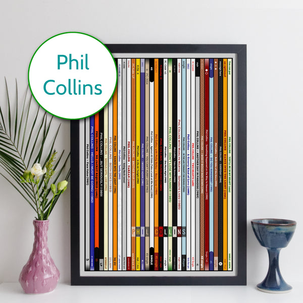 Phil Collins record collection discography print