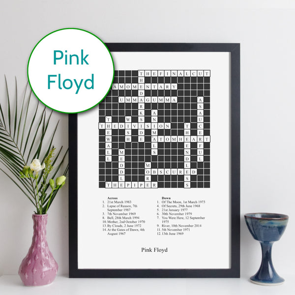 Pink Floyd crossword print