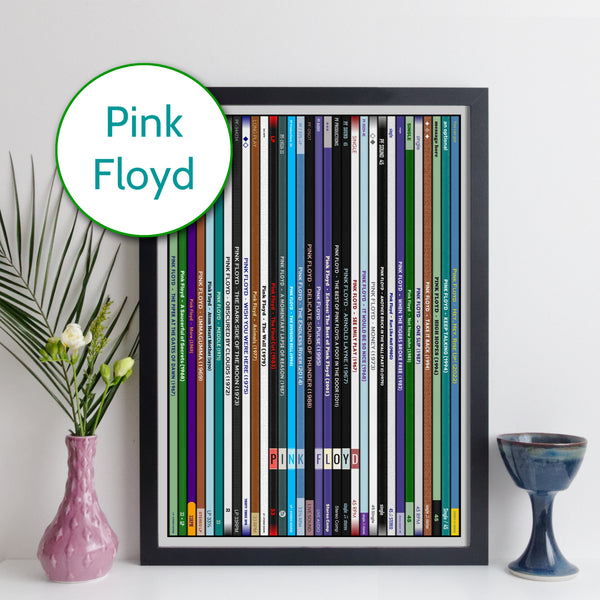 Pink Floyd record collection discography print