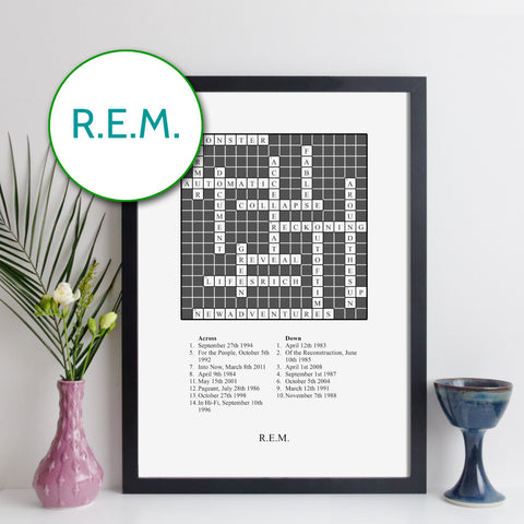 R.E.M. studio albums crossword print