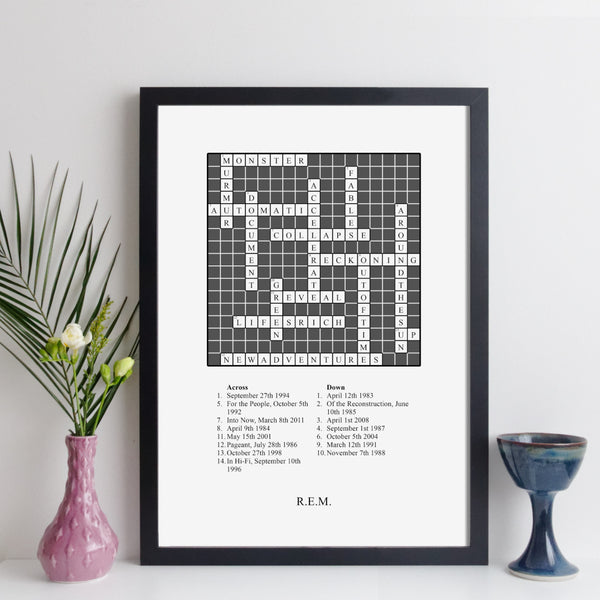 R.E.M. albums crossword print