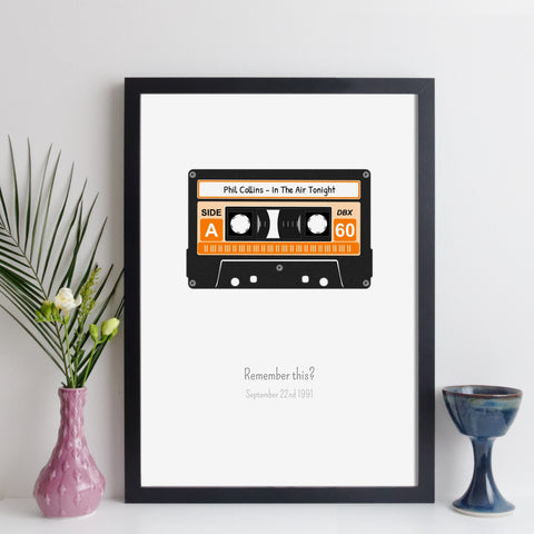Personalised cassette tape print